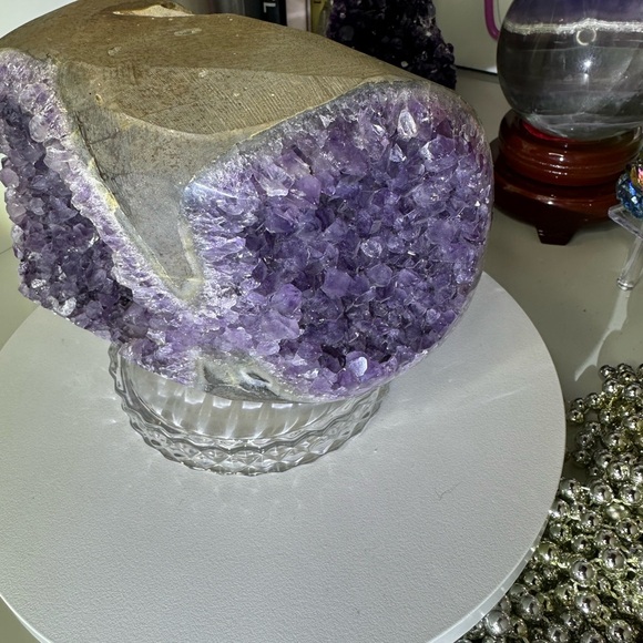 Amethyst Raw Freeform Goggles Sugar Points - AMYGOGGLE-001 138MM - Picture 3 of 8